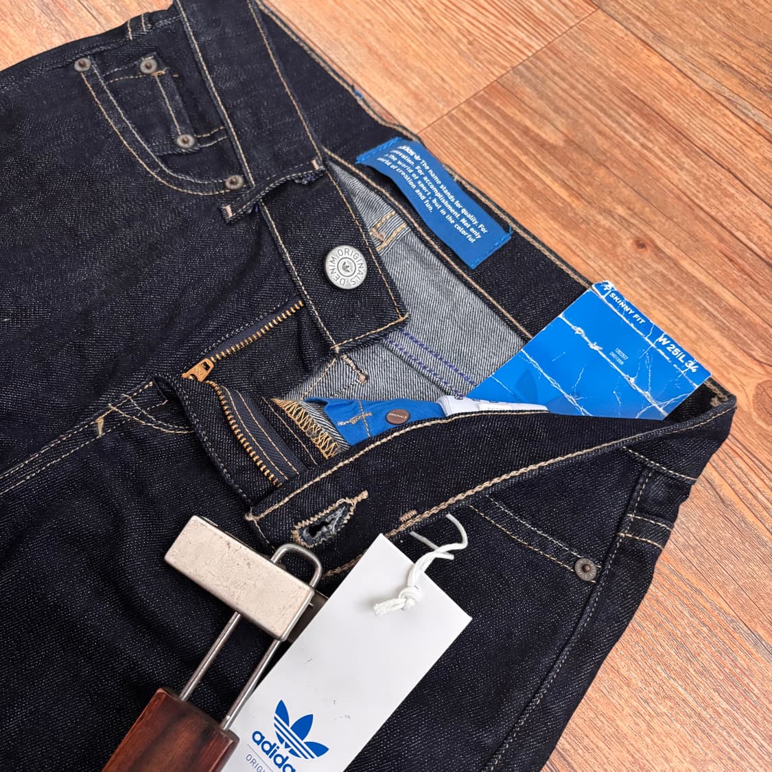 새제품 아디다스 오리지널스 25 스키니진 청바지 스판 데님 진청 상품이미지4