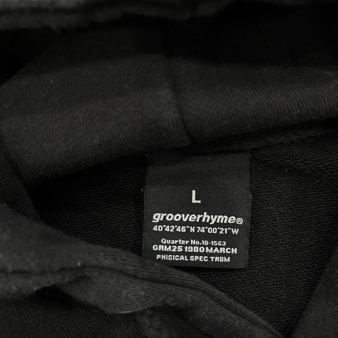 L grooverhyme 검정색 후드티 상품이미지3