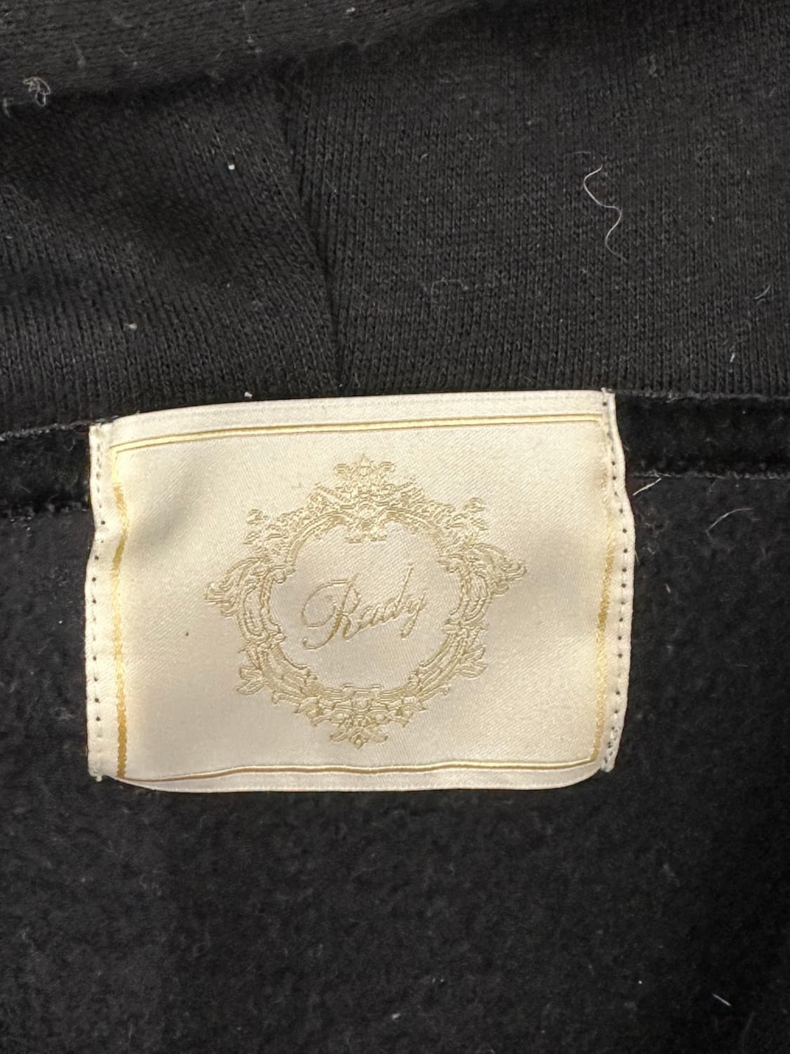 S)Rady vintage 블랙 플리스 후드집업 상품이미지4