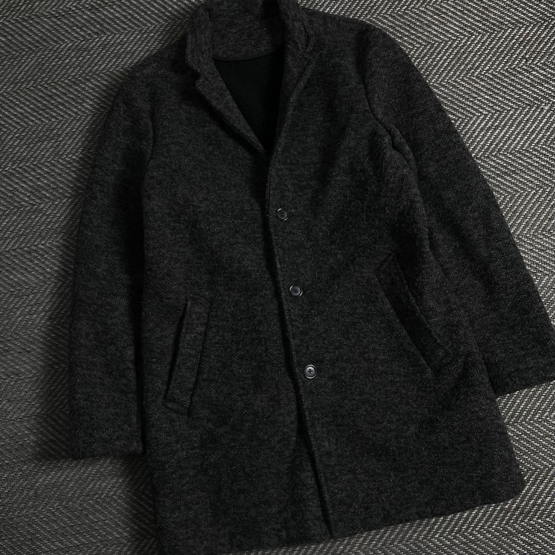 빈티지 트위드 오버핏 싱글 발마칸 코트y 3683 상품이미지1