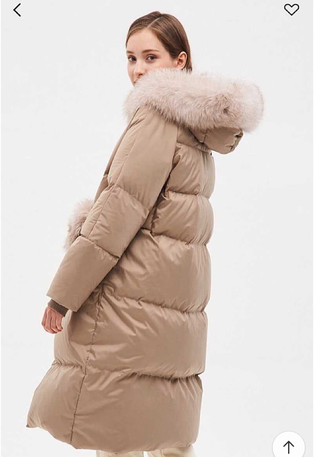 (베이지색상 판매)마인 폭스후드퍼 구스다운 패딩 44~55사이즈 상품이미지3