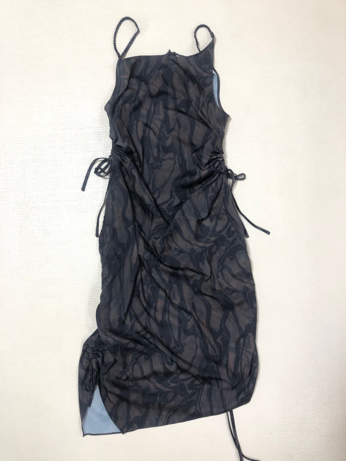 빈티지 딥 그레이 브라운 펑크 셔링 원피스 상품이미지10