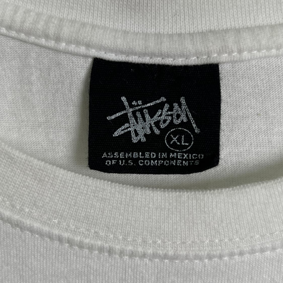 stussy 스투시 베이직 로고 화이트 반팔 티셔츠 XL 상품이미지3