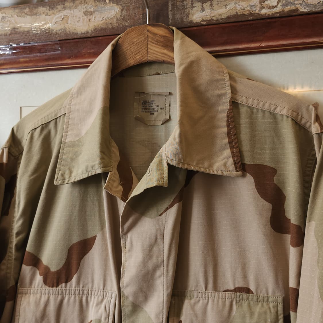 90s 미군 오리지널 사막 삼색 bdu 셔츠자켓 L x-long 상품이미지4