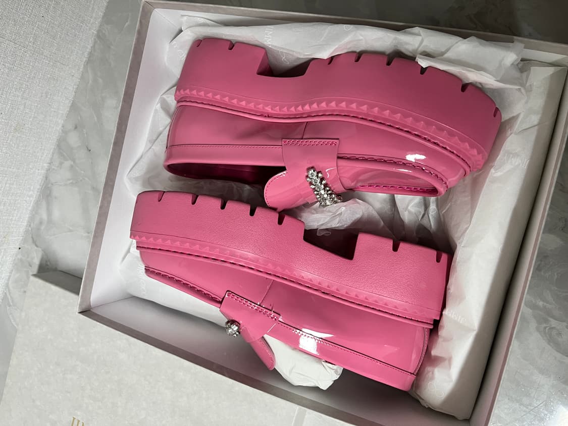 지미추 핑크 큐빅 로퍼 37 상품이미지3