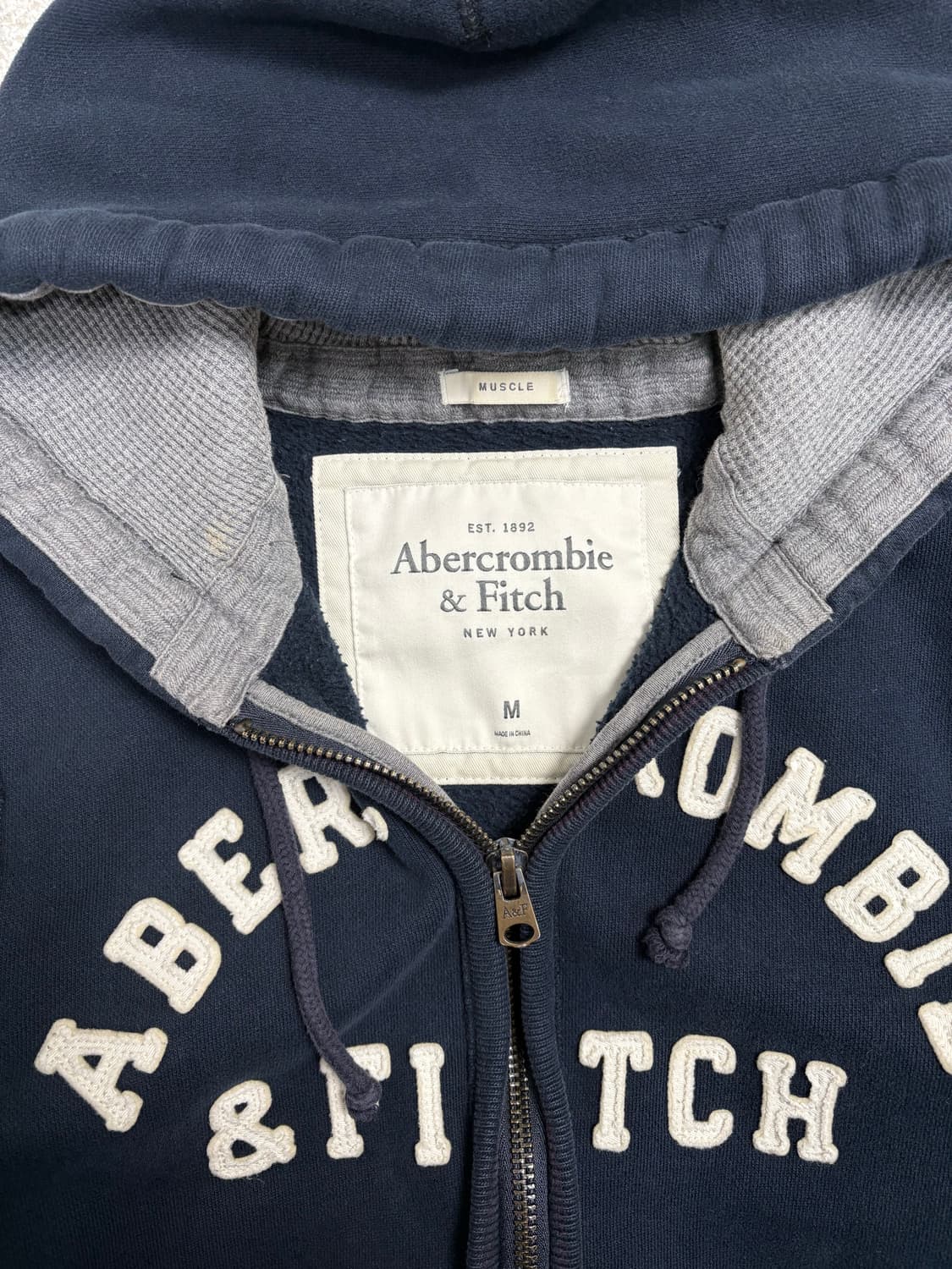 아베크롬비 앤 피치 기모 후드 집업 네이비 상품이미지6