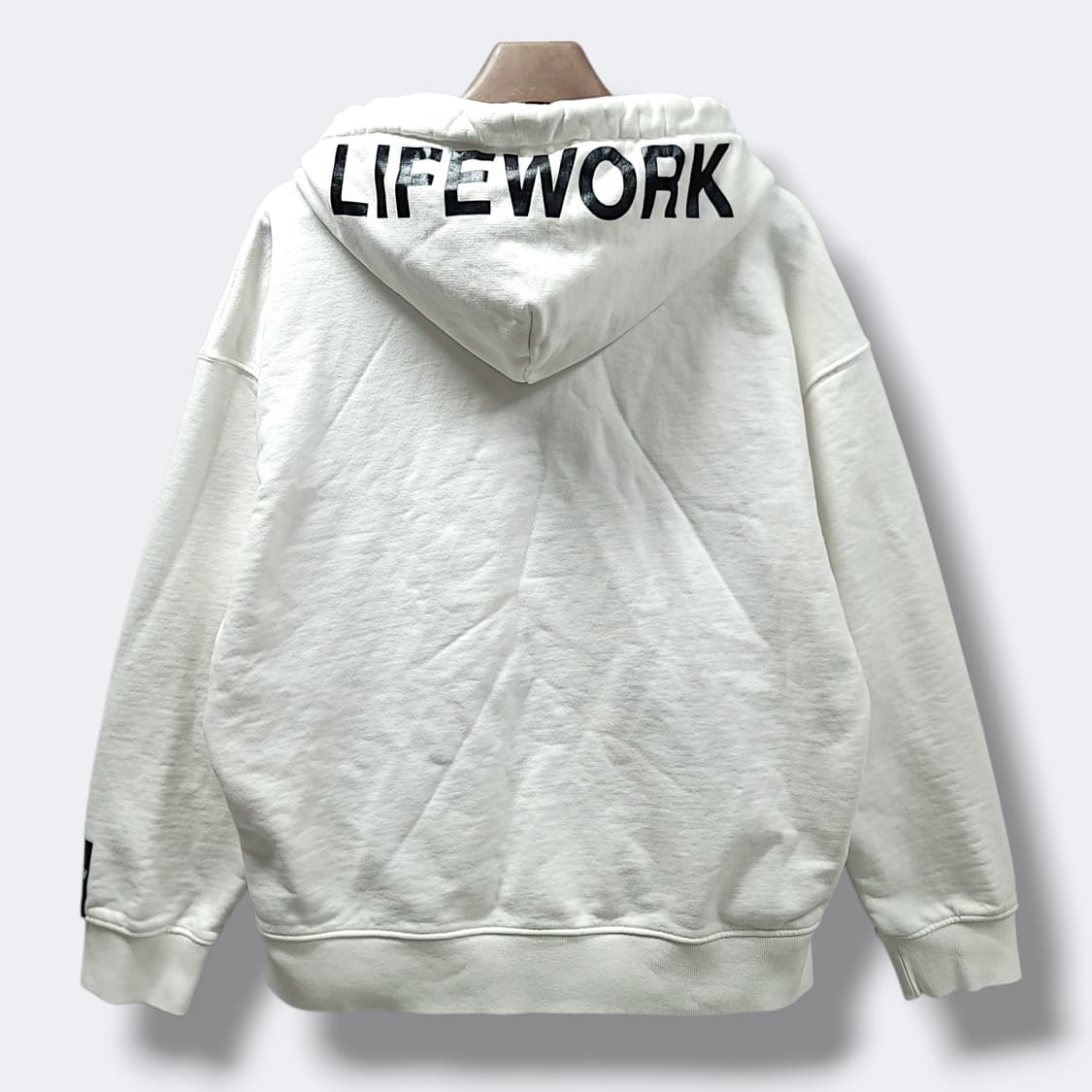 [L] 라이프워크 화이트 라독 빅로고 후드 티셔츠 상품이미지2
