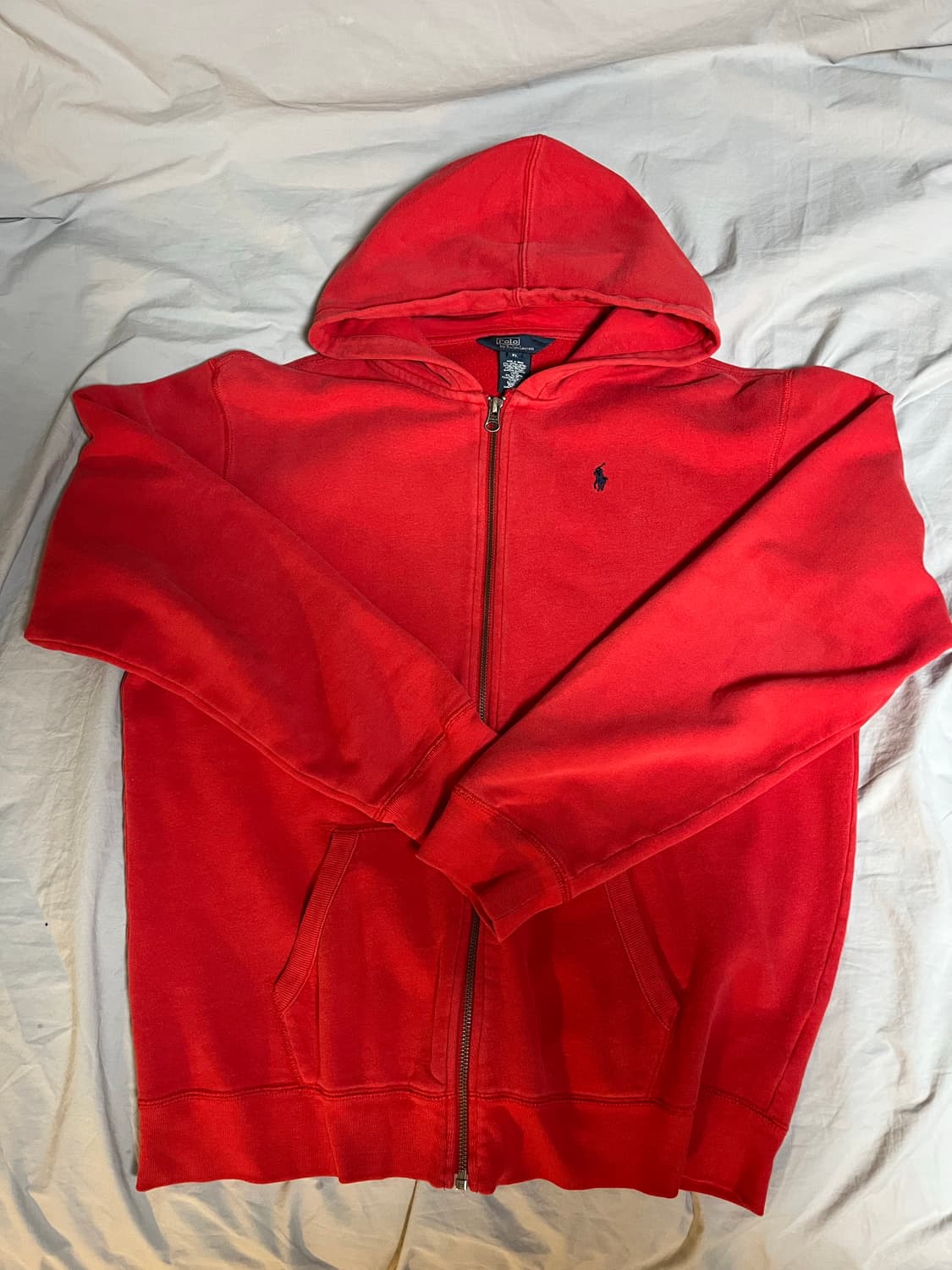 폴로 랄프로렌 레드 후드 집업 XL 상품이미지1