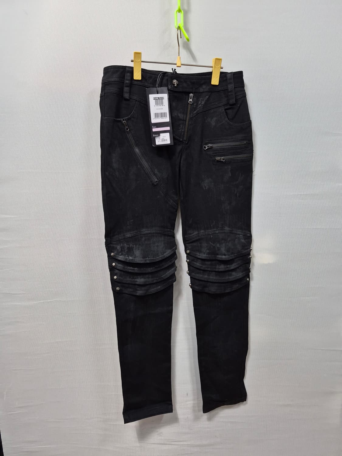 펑크 레이브 새상품 데님 바이커 팬츠 남성M 상품이미지1