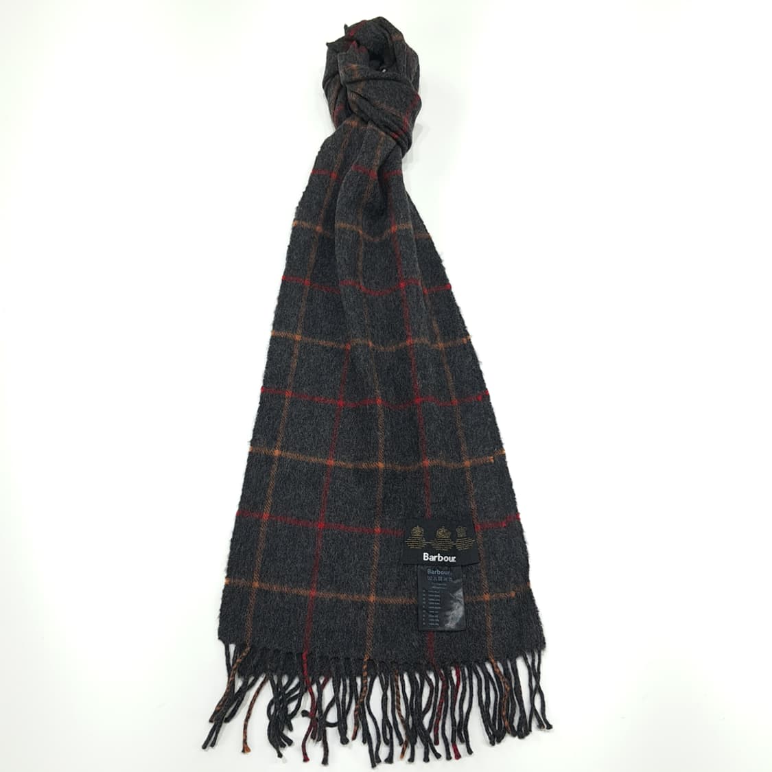 MX249 바버 차콜그레이 윈도우페인 울 목도리 머플러 상품이미지1