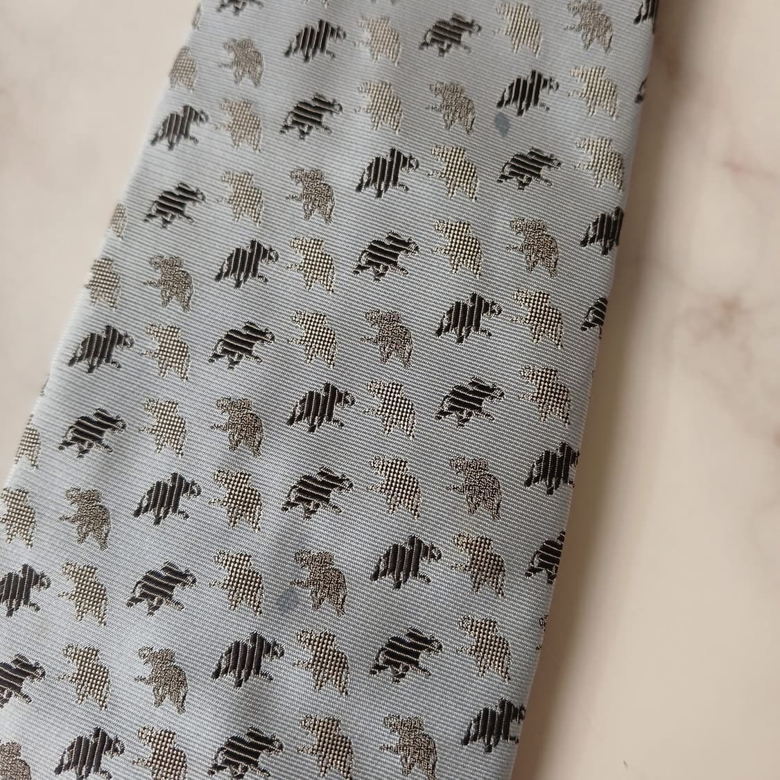 헌팅월드 실크 스카이블루 코끼리 넥타이 9.5cm A등급 A19181
 상품이미지7