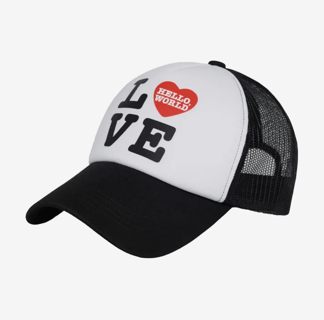 밈더워드로브 헬로 월드 LOVE 메쉬캡 모자 상품이미지1