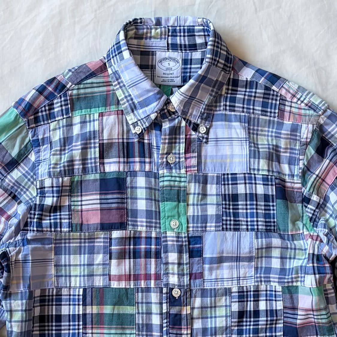 [S / 95] BB 오리지널 마드라스 패치워크 버튼다운 셔츠 상품이미지2