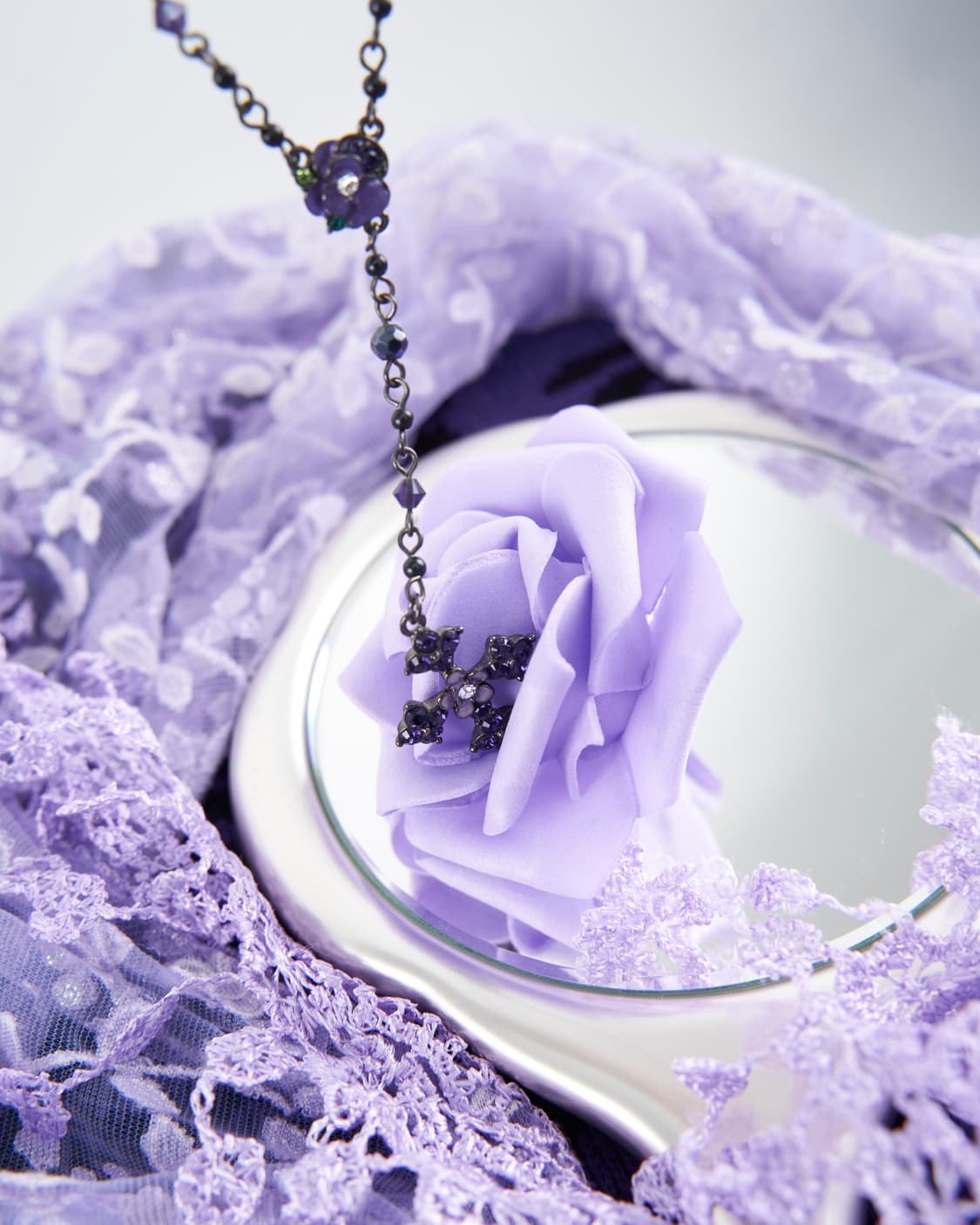 Anna sui 바이올렛 원드롭 크로스 목걸이 상품이미지2