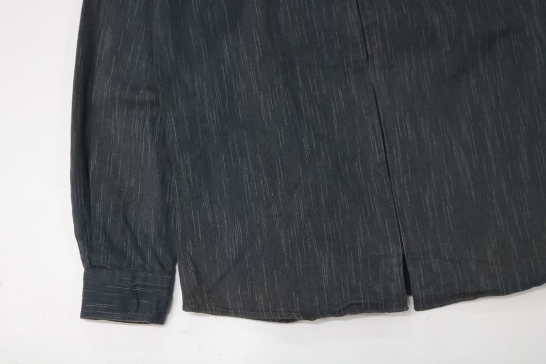 레노마 빈티지 차콜 스트라이프 하프 집업 셔츠 상품이미지4