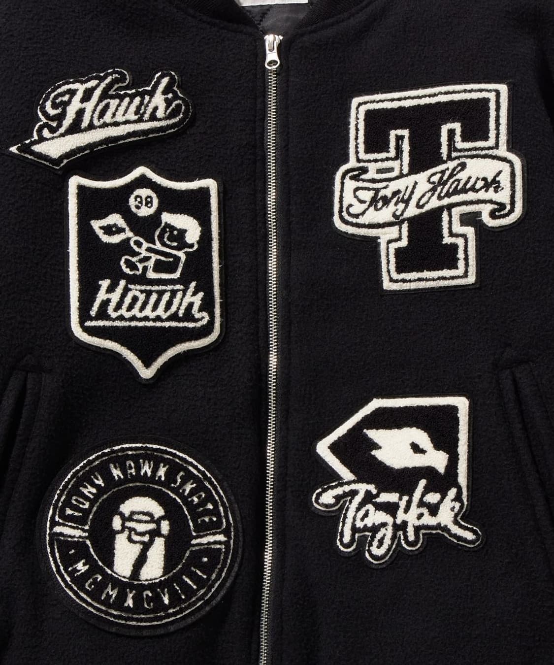 토니호크 울 아플리케 바시티 자켓 블랙 M 상품이미지5