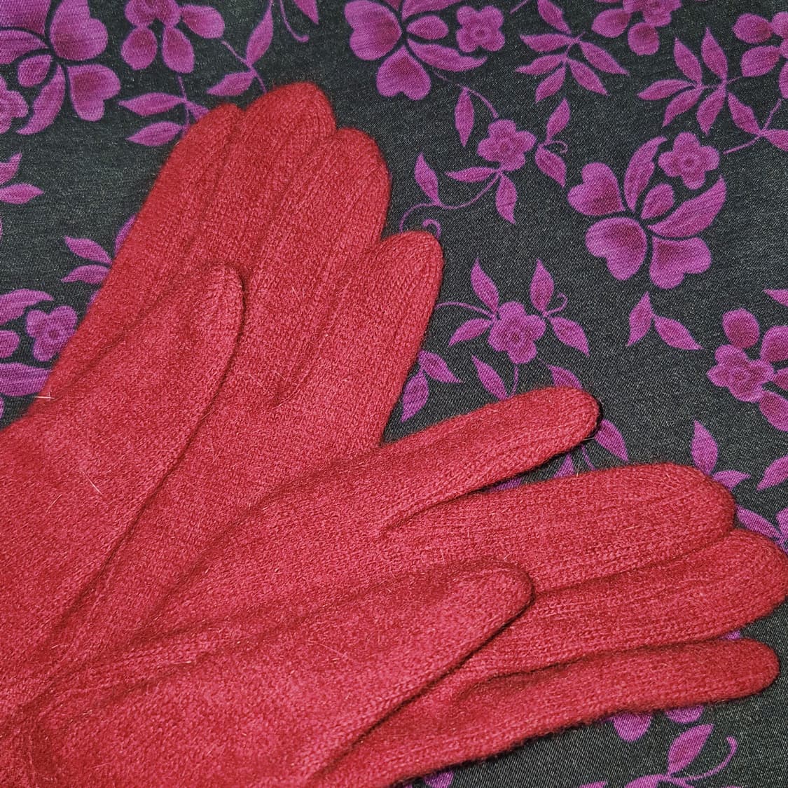 06s 안나수이 버건디 나비 앙고라&울 장갑 상품이미지8