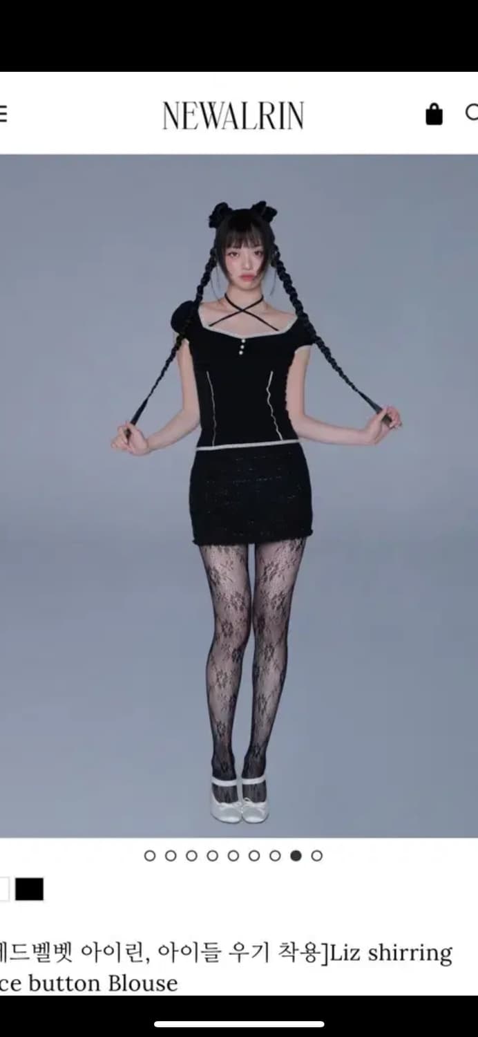 뉴얼린 리즈 셔링 탑 블랙 상품이미지4