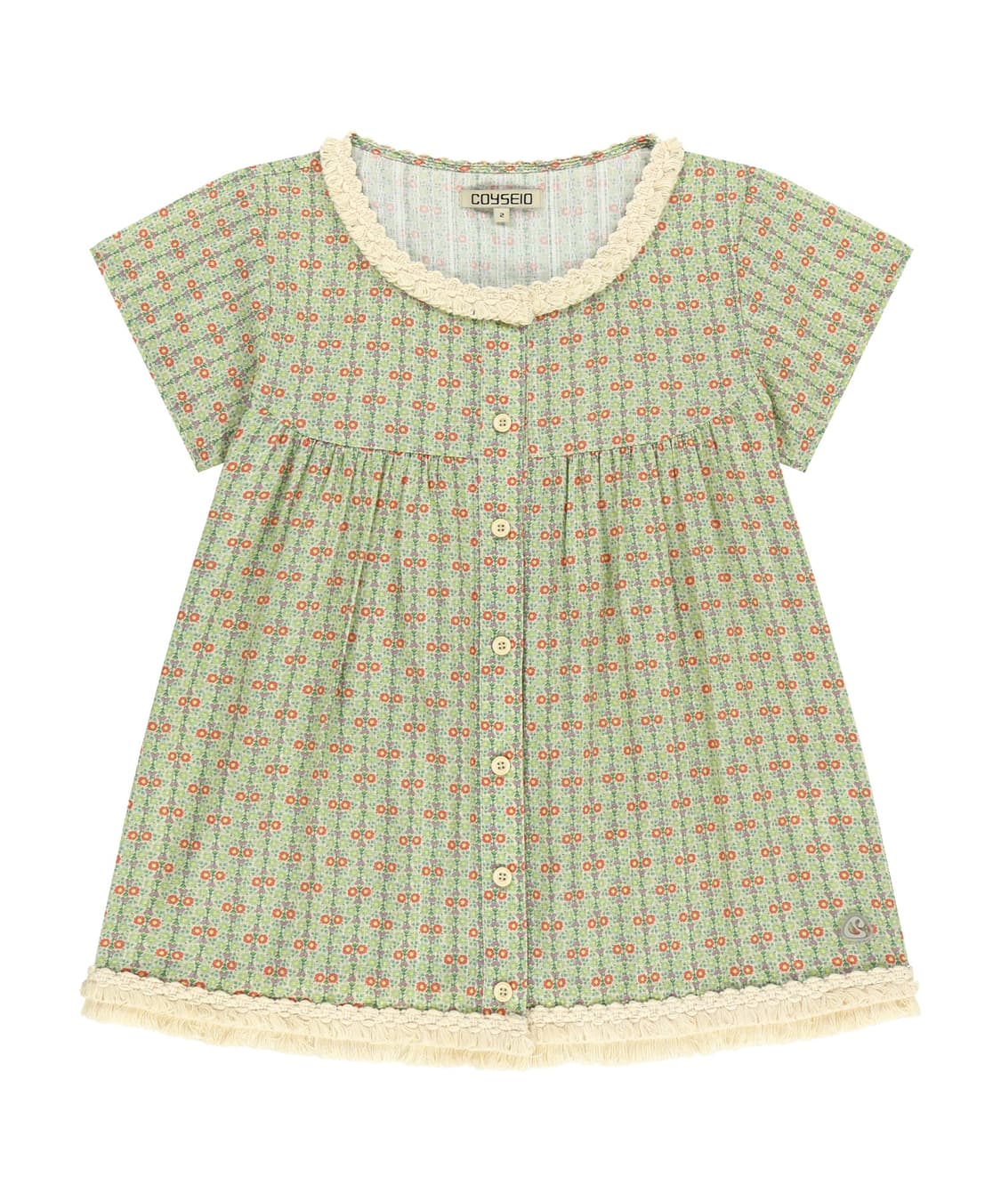 코이세이오 FRINGE SHIRRING BLOUSE LIGHT GREEN 상품이미지1