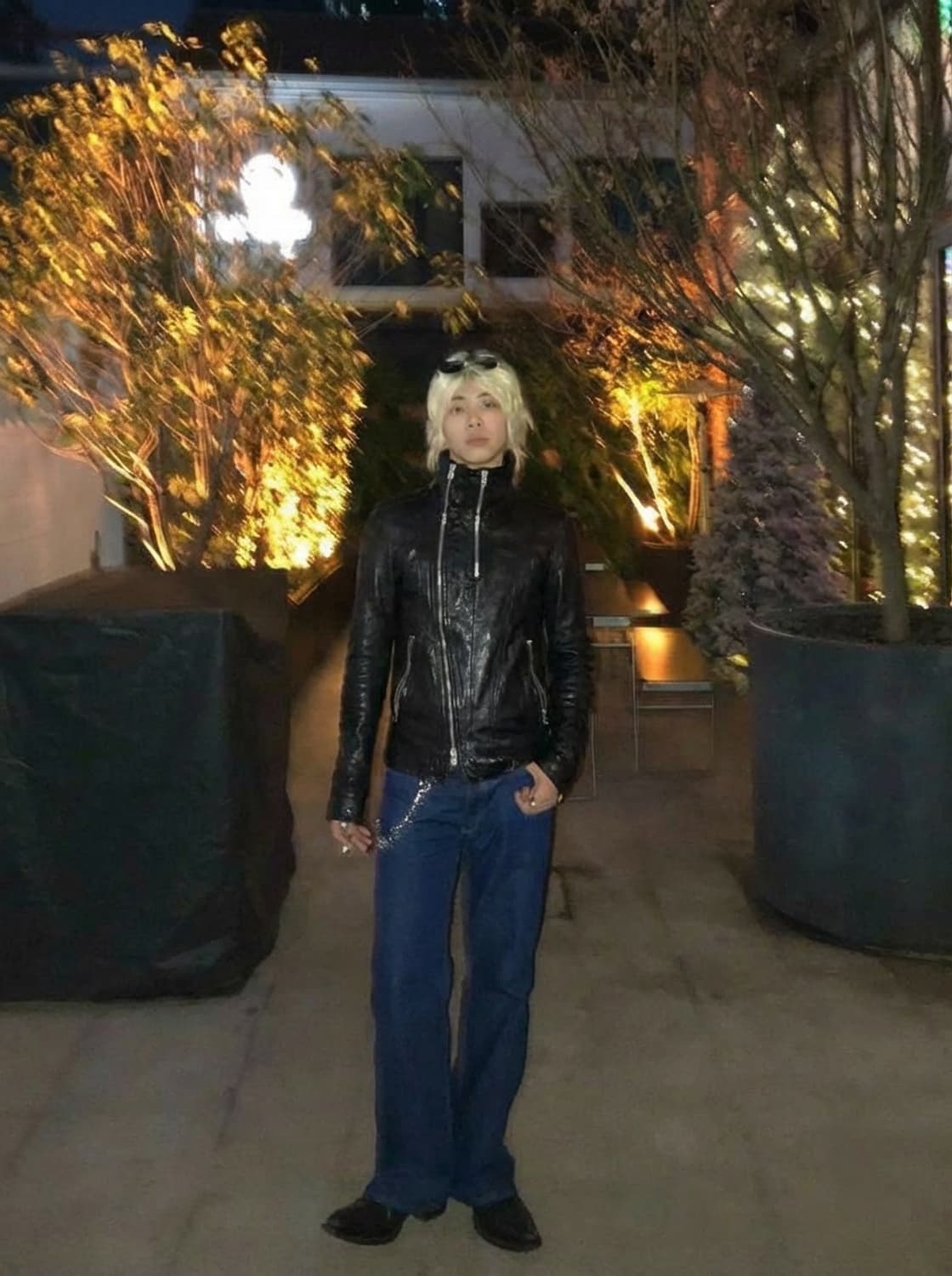 Takeshy Kurosawa 비대칭 더블집업 하이넥 레더 자켓 상품이미지1