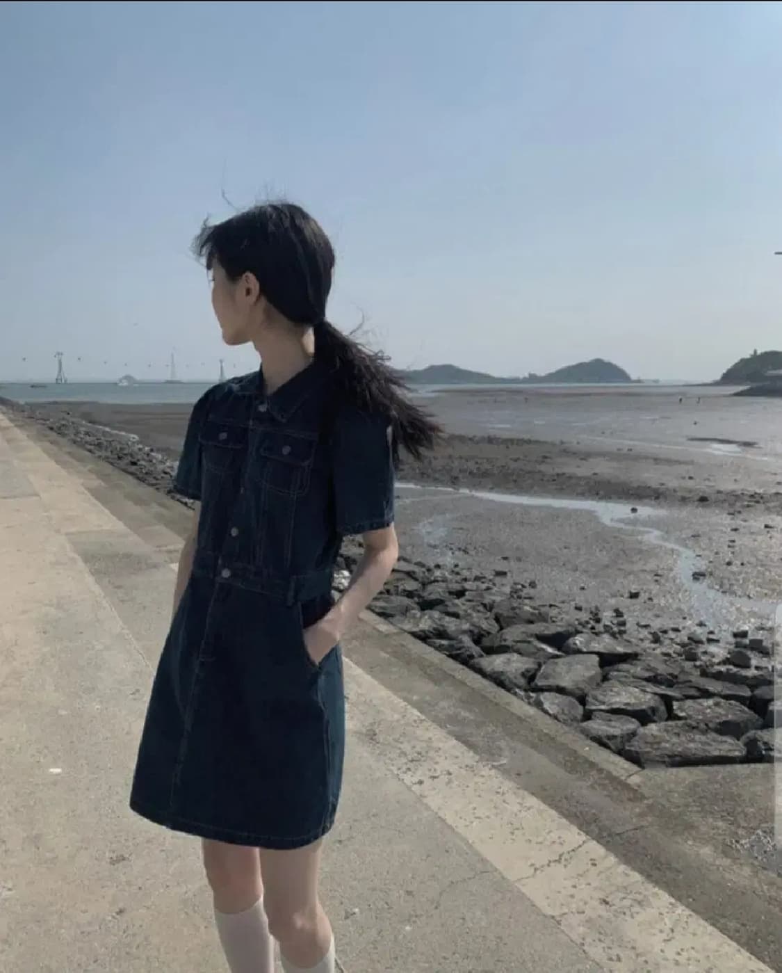 애니원모어 리키 청 반팔 포켓 벨트 원피스 빈티지 모리걸 상품이미지2