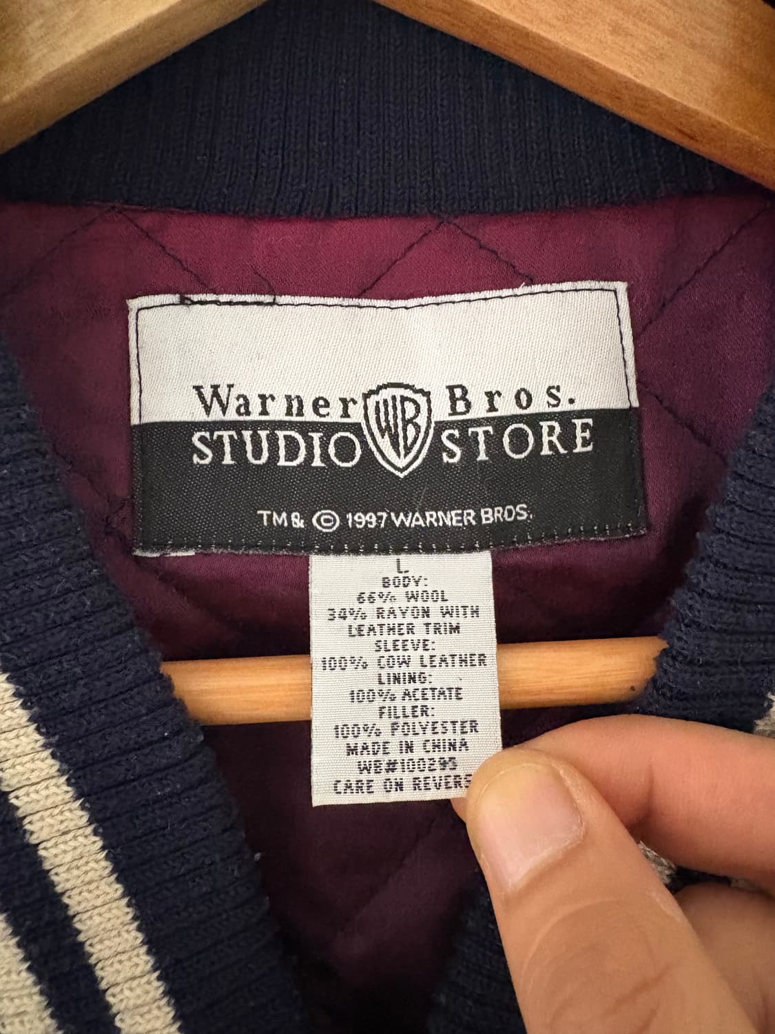 90's Warnerbros 1997 leather sleeve JK 상품이미지3