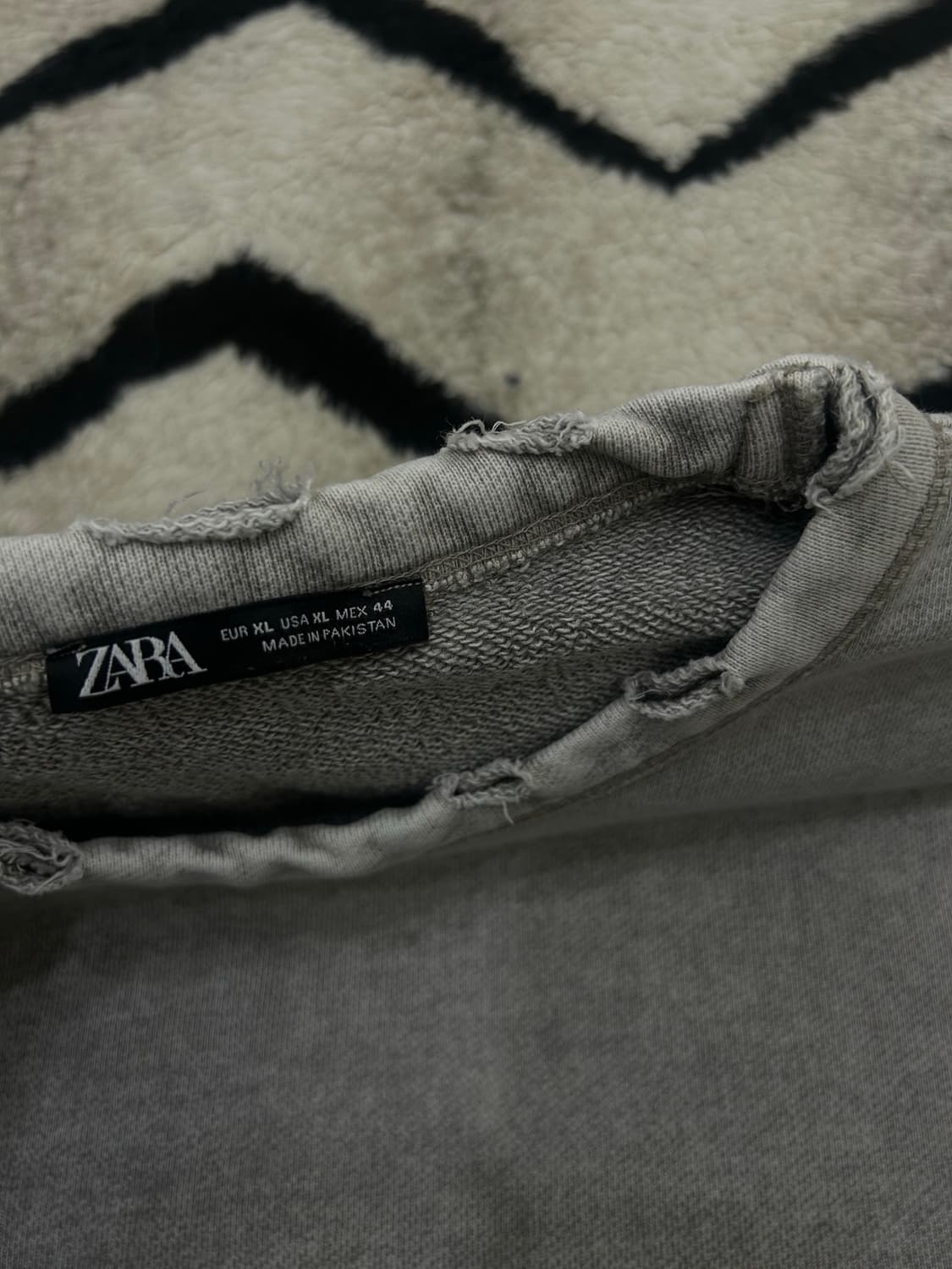 [한국2XL]ZARA 워시드 그런지 맨투맨/옅은그레이 상품이미지4