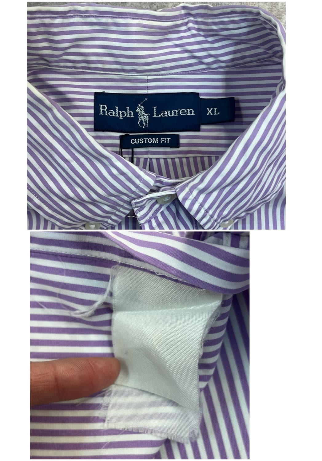 폴로 랄프로렌 스트라이프 반팔 셔츠 퍼플 XL #csz3396  상품이미지3