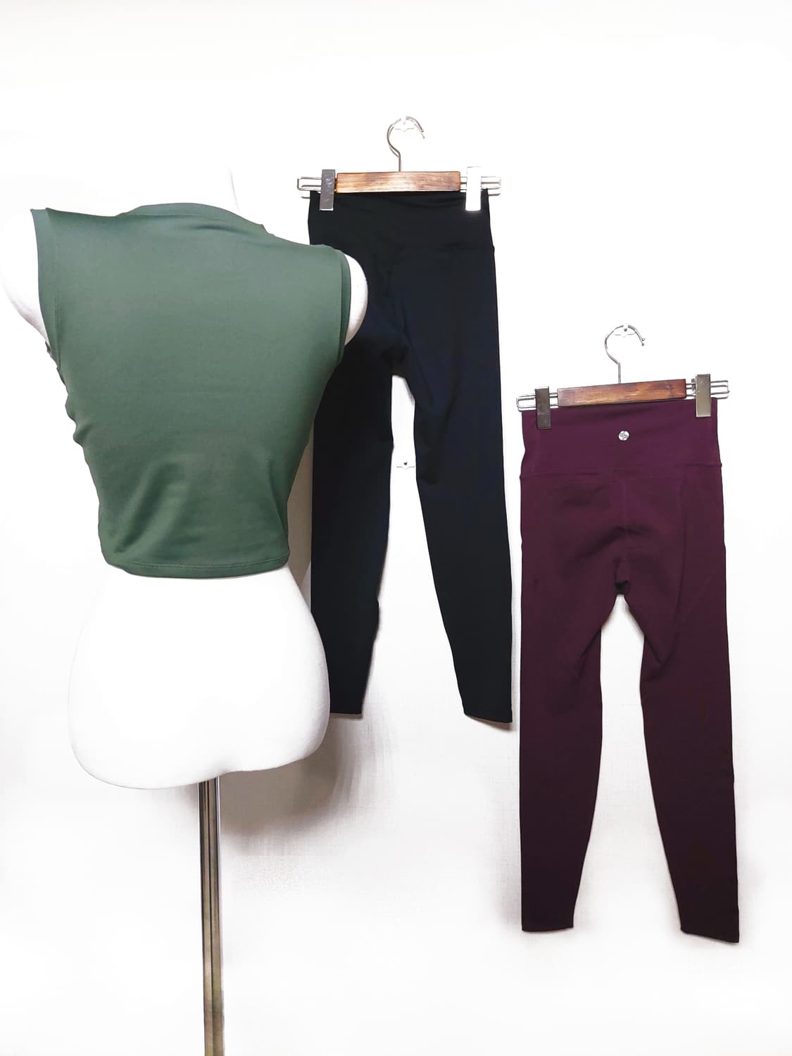 3종일괄 젝시믹스 필라테스 레깅스2종 요가탑 블랙와인 M 상품이미지5