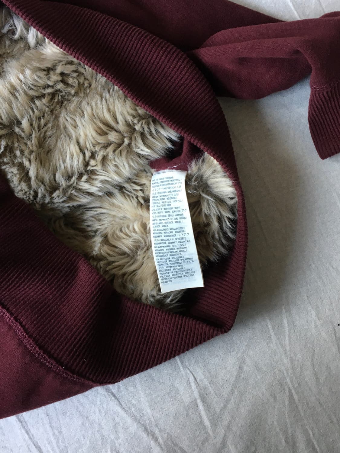 아베크롬비 퍼후드집업 버건디 상품이미지5