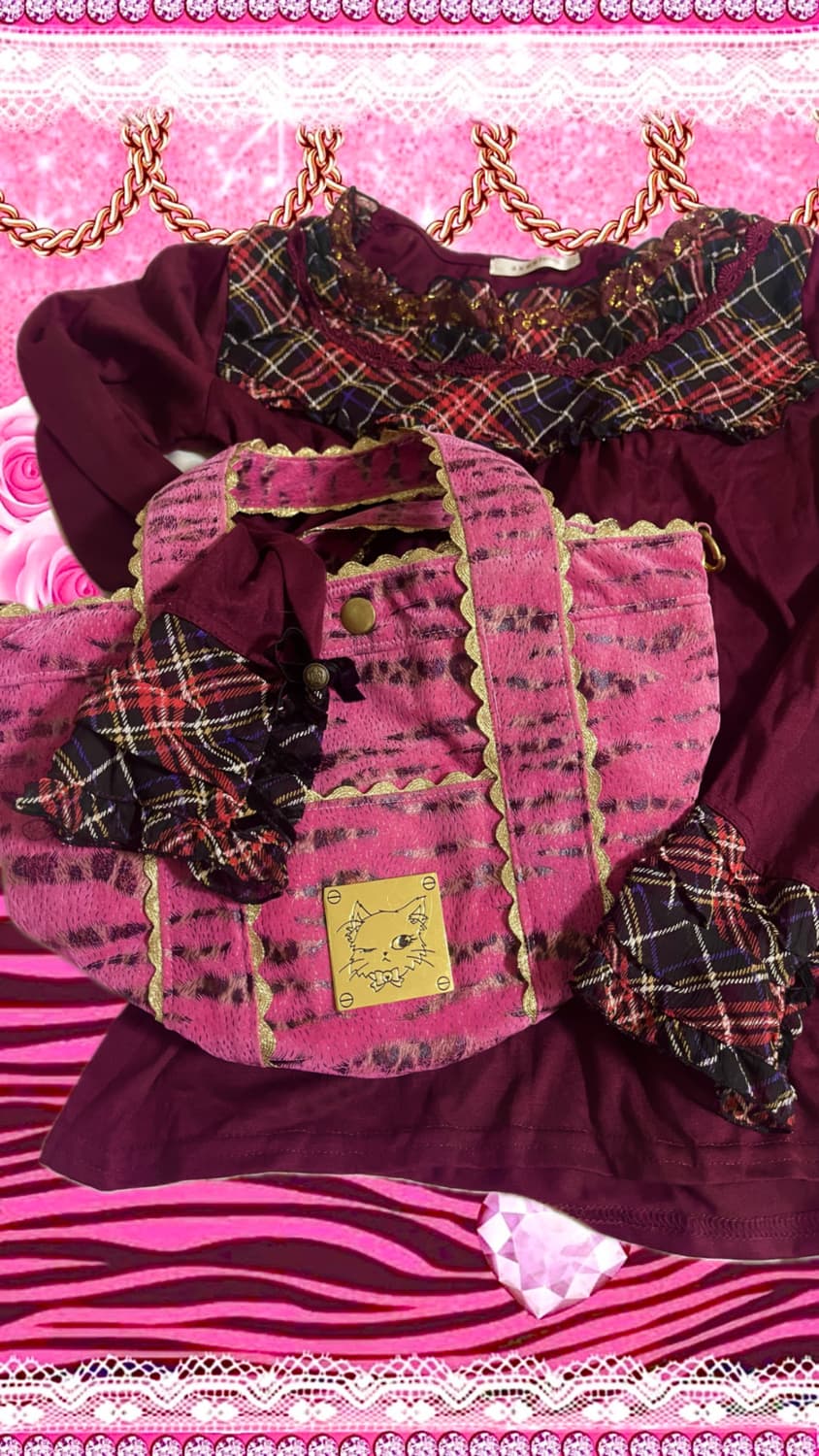 Bodyline 바디라인 핑크 레오파드 토트백 갸루 상품이미지1