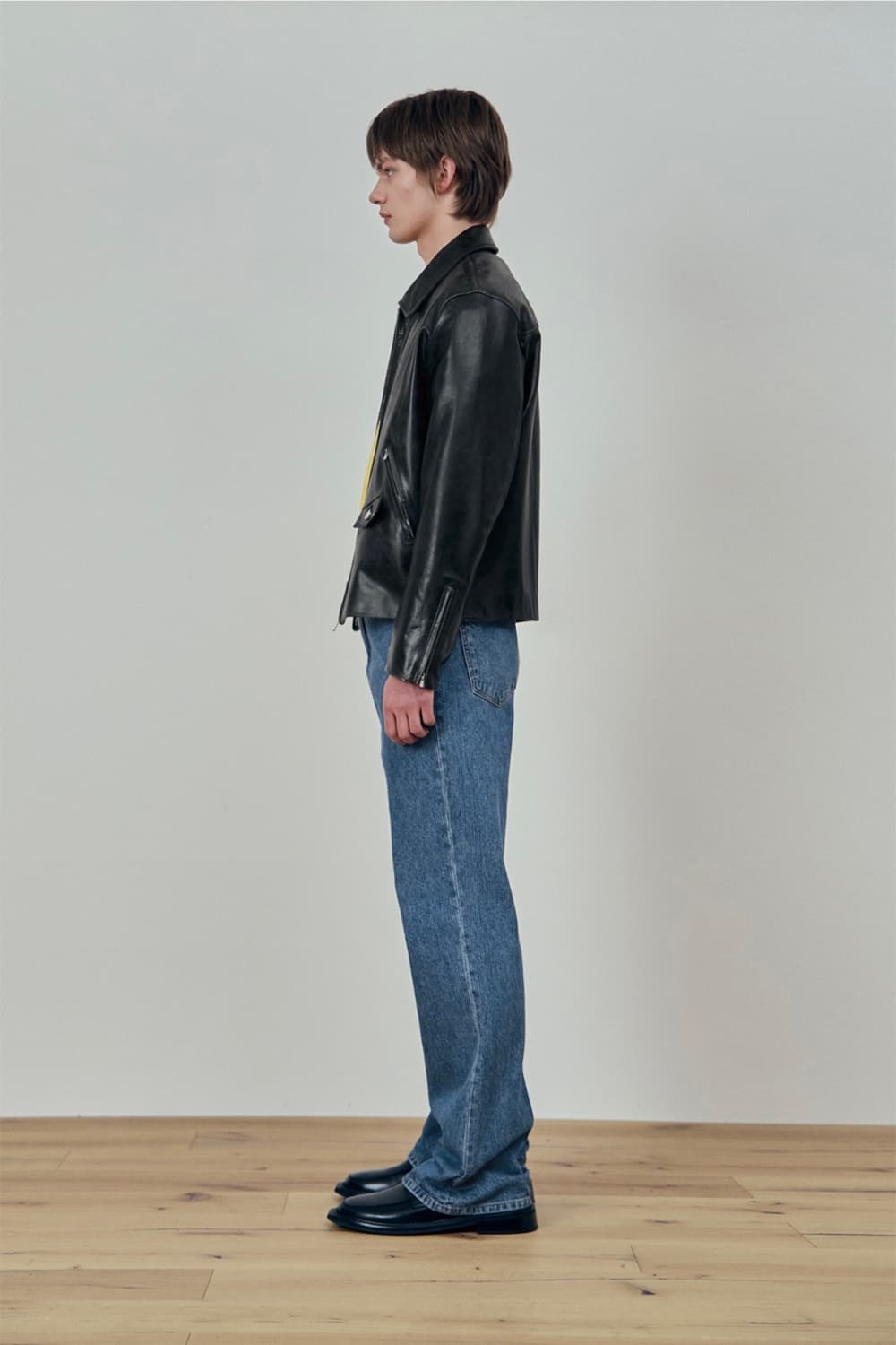 [L] STU 에스티유 램 스킨 레더 가죽 자켓 블랙 상품이미지3