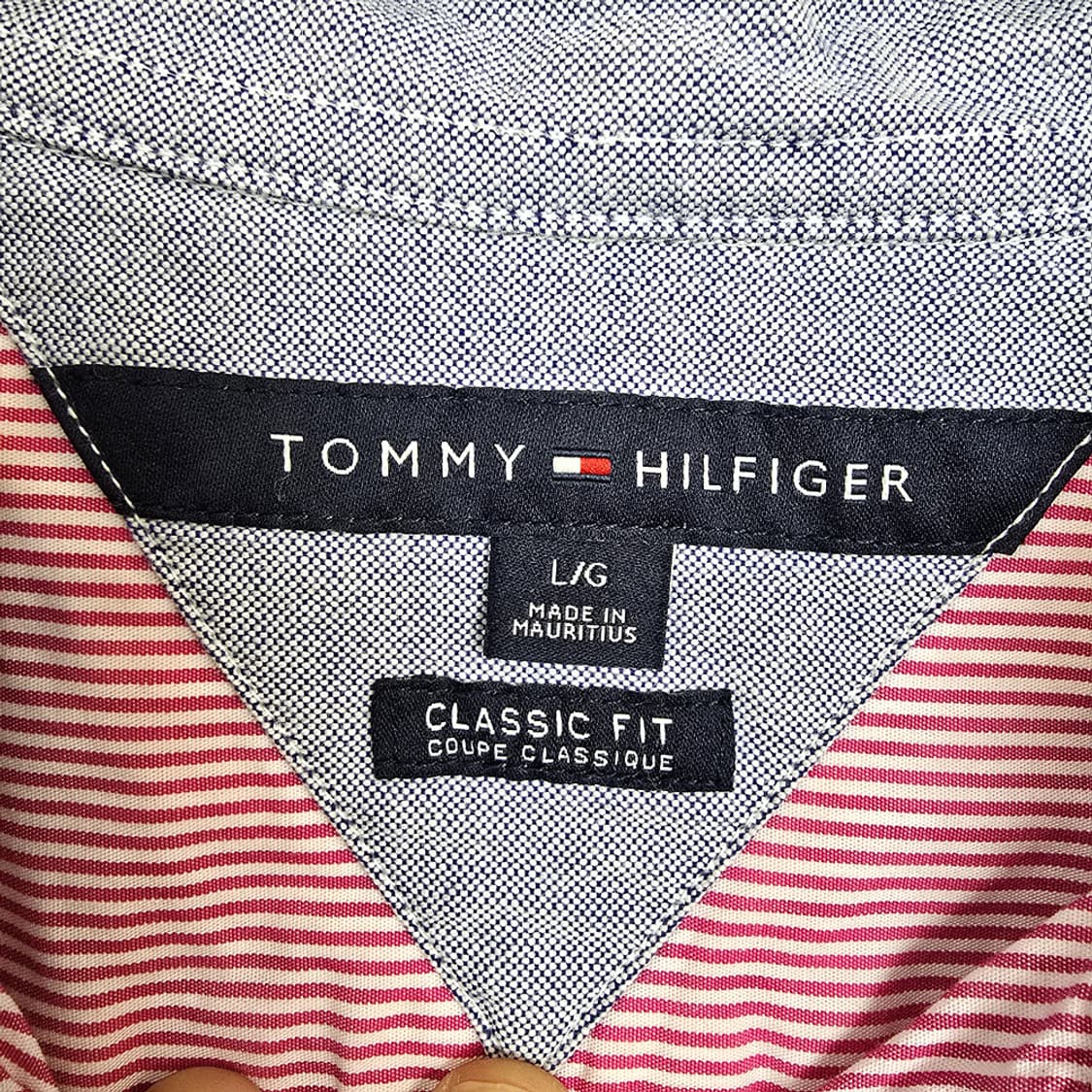 타미힐피거 클래식핏 스트라이프 셔츠 L 상품이미지5