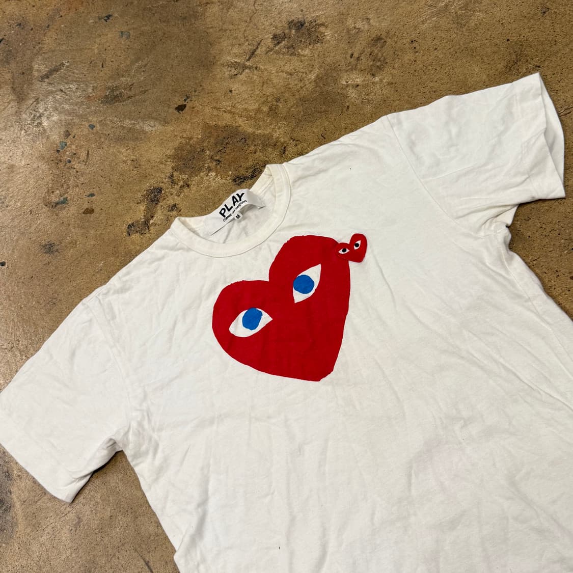 꼼데가르송 로고 화이트 반팔티셔츠 상품이미지1