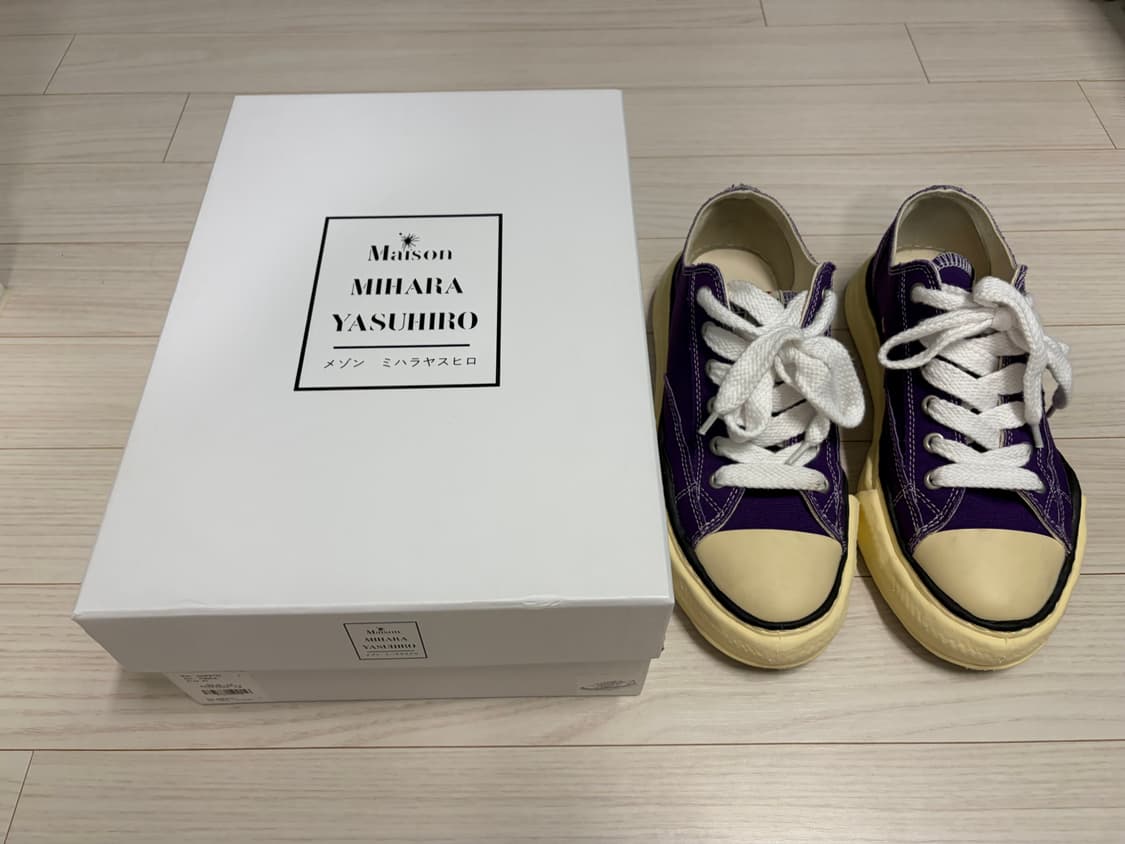 [43] 미하라 야스히로 피터슨 VL OG 솔 캔버스 로우탑 스니커즈 퍼 상품이미지1