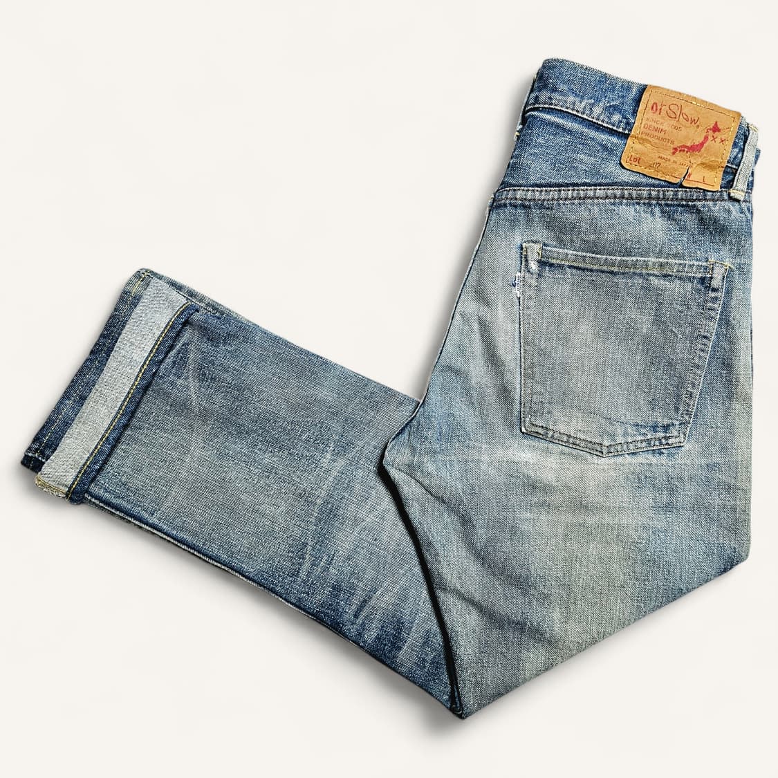 [2(M)/32"][오어슬로우]107아이비핏 데미지워싱 셀비지 데님2y 상품이미지3