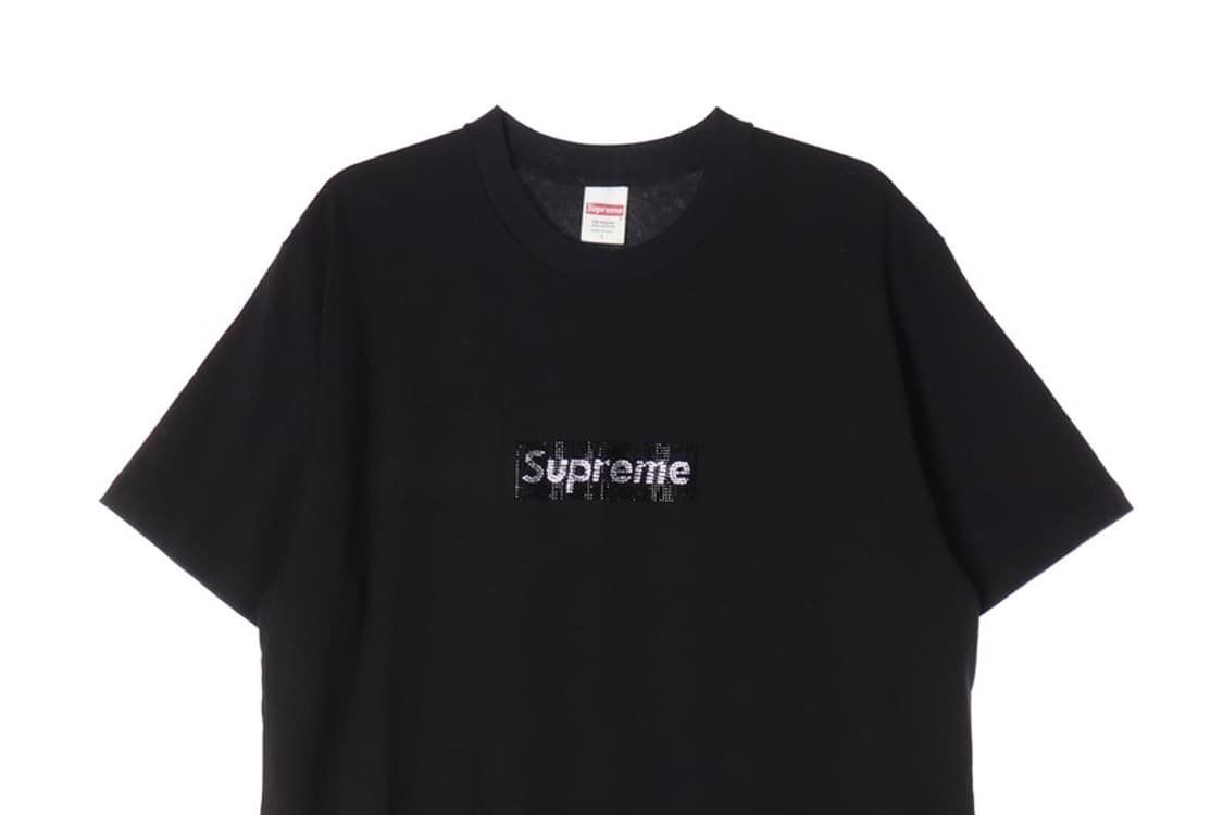 슈프림 블랙 스플래터 로고 반팔티 L 상품이미지3