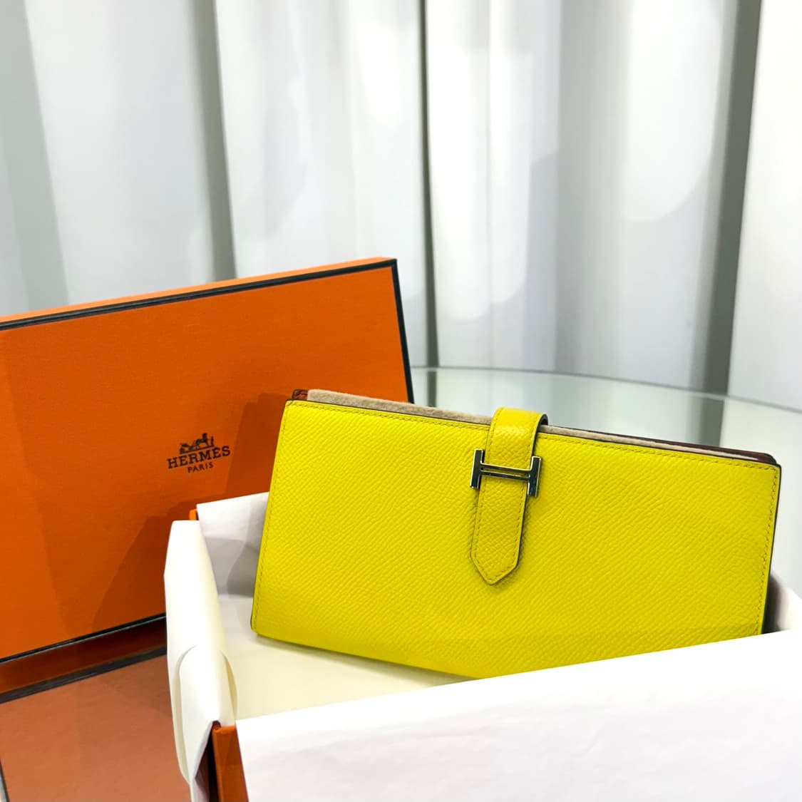 [정품]  에르메스 베안 은장 장지갑 투톤 상품이미지1