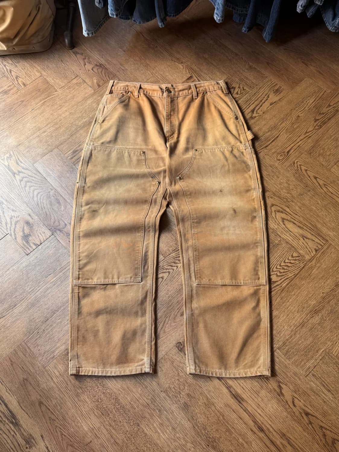 [36]칼하트 Made in USA 브라운 더블니 워크팬츠 상품이미지1