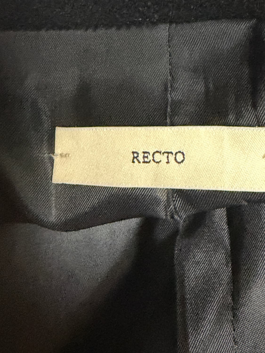 [L] 렉토 오버사이즈 울블렌드 헤비 싱글코트 블랙 상품이미지3