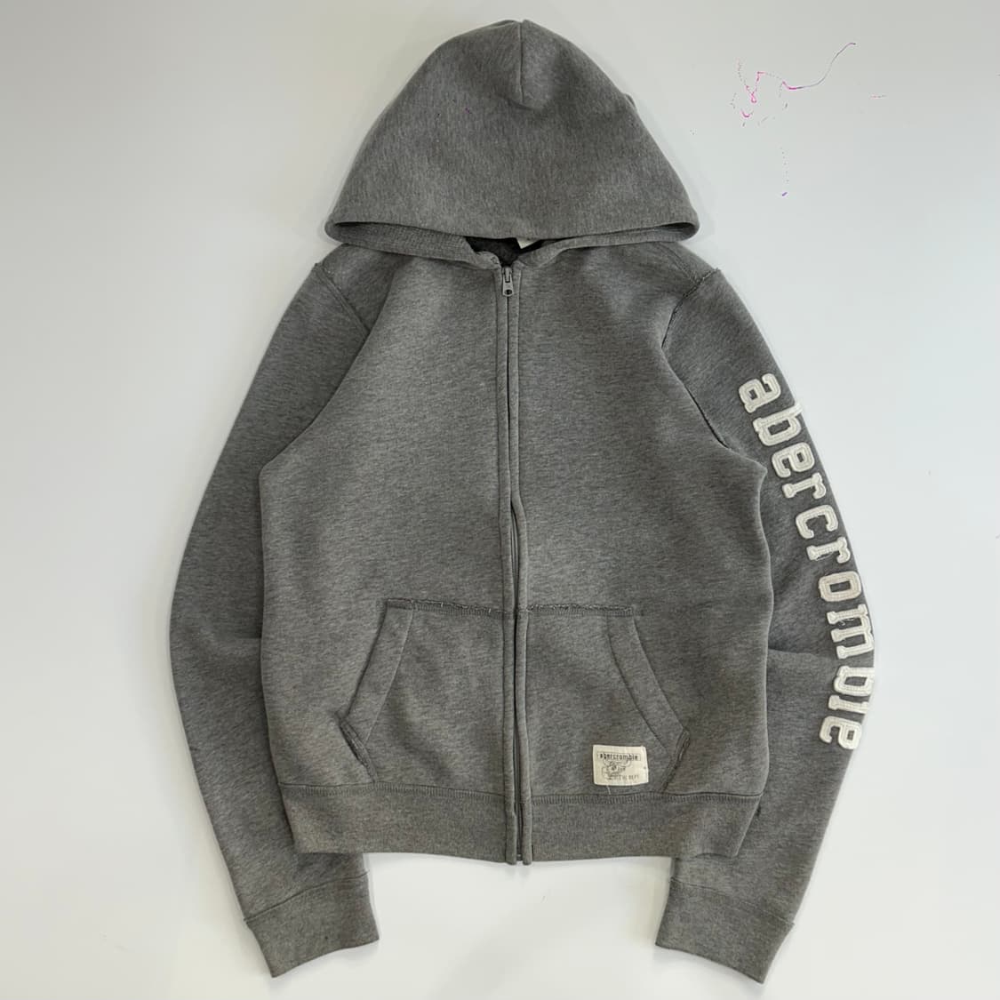 Abercrombie 아베크롬비 사이드로고 그레이 후드집업 상품이미지3