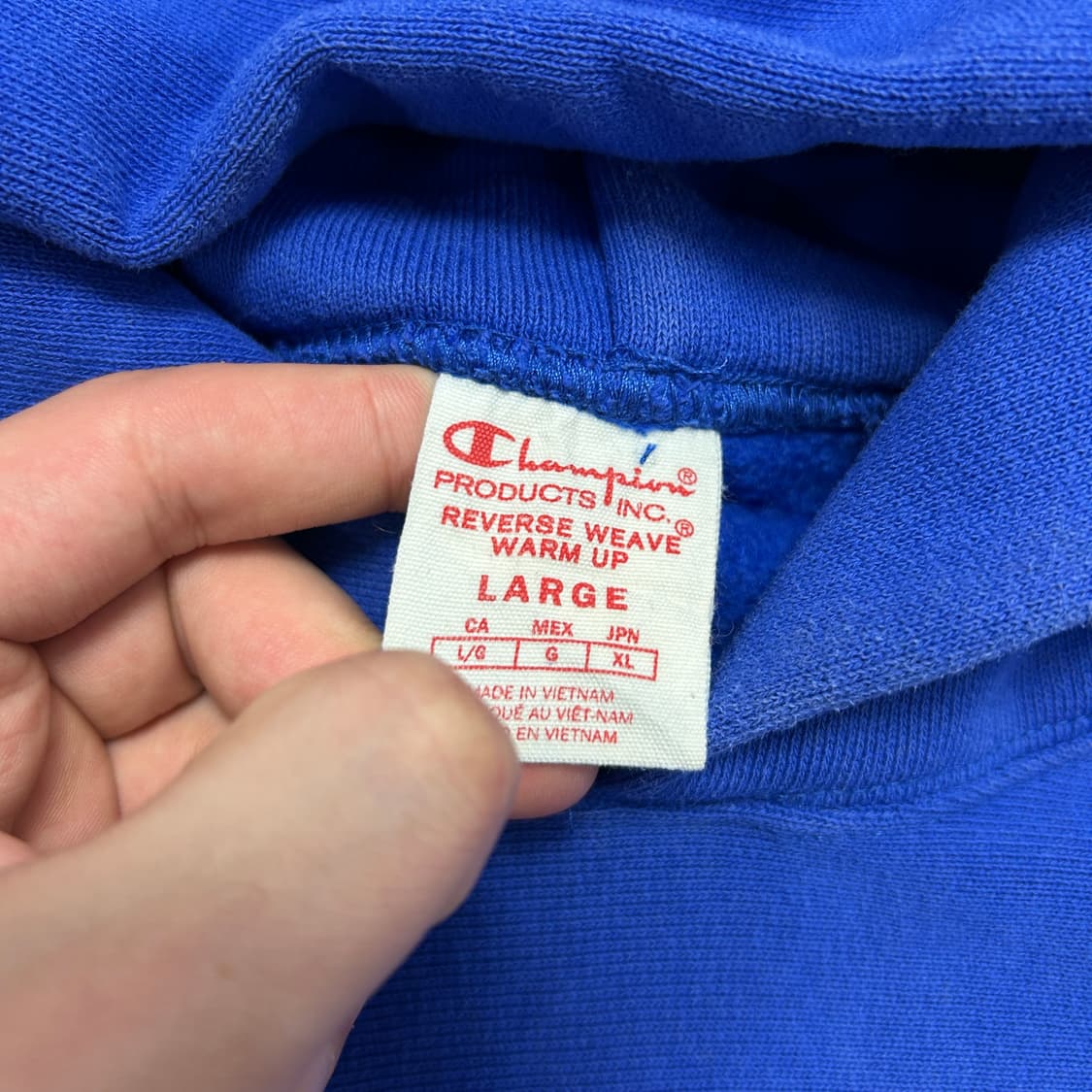 챔피온 블루 리버스위브 후드(L) 상품이미지2