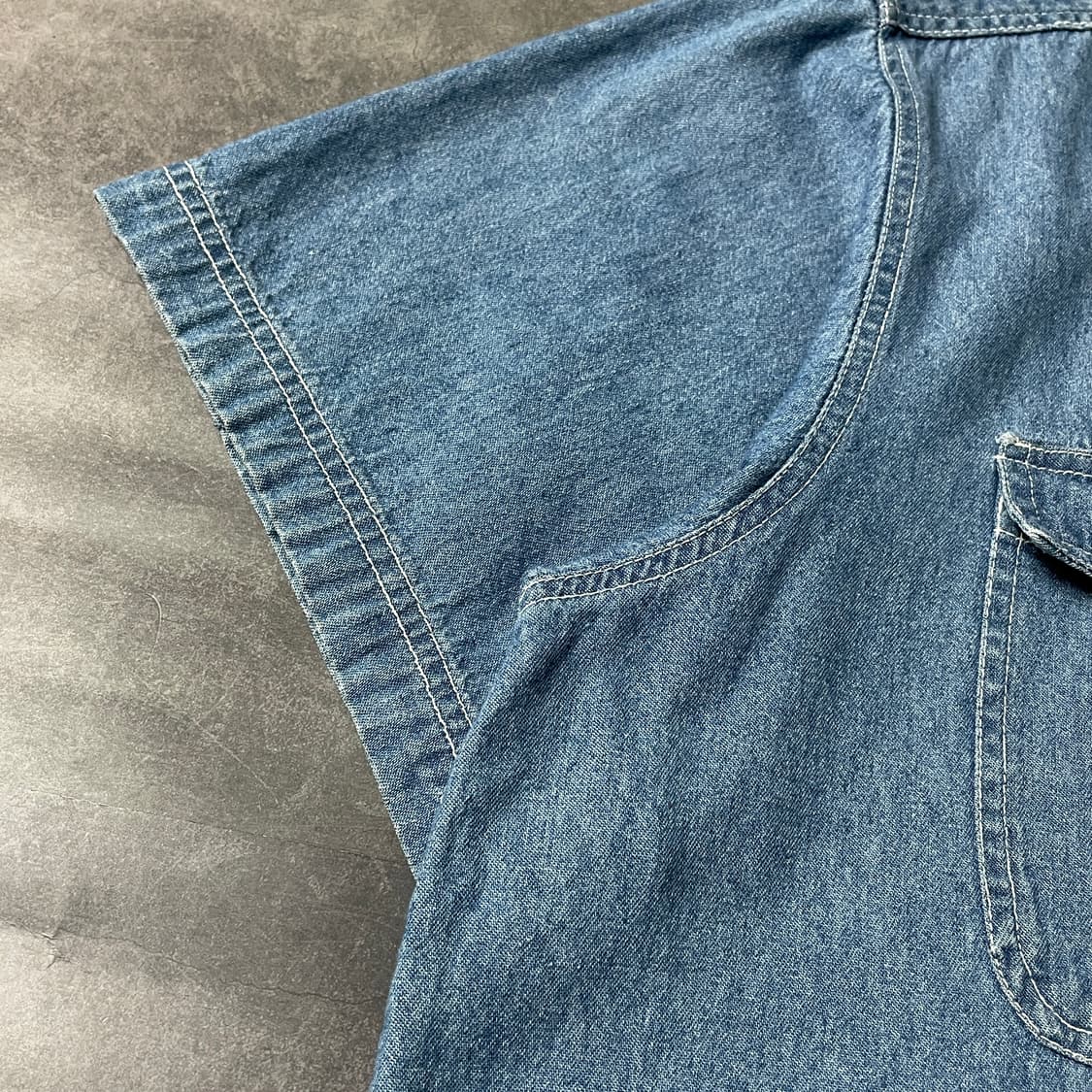 BASIC EDITIONS 빈티지 플랩포켓 코튼 데님 셔츠 A00777 상품이미지6