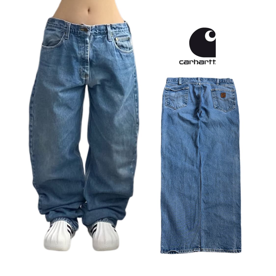 칼하트 OG 가죽패치 워싱 워크 데님팬츠 상품이미지1