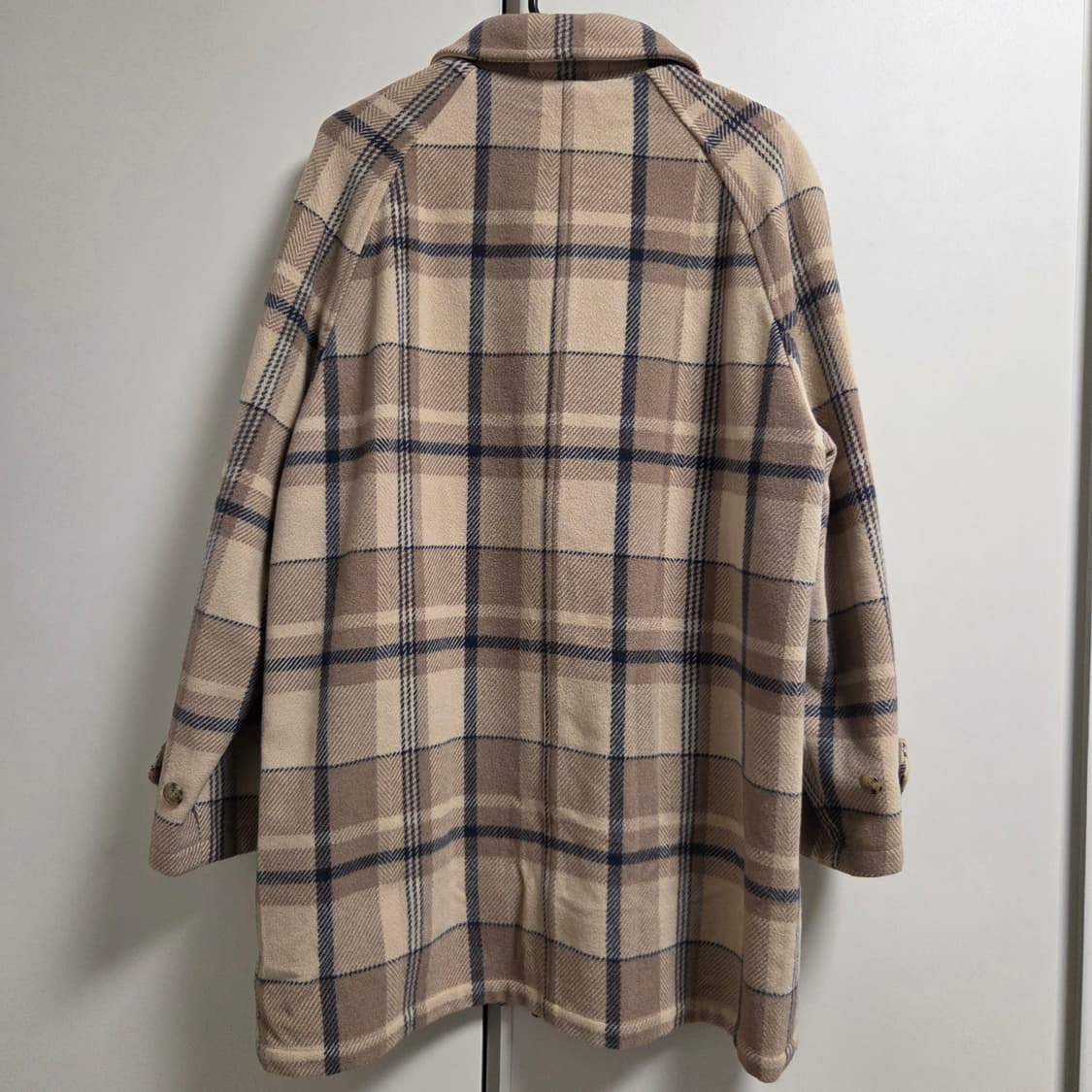 일본제 Nino Cerruti 울 체크 코트 M-L 상품이미지8