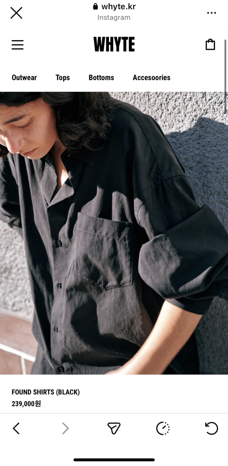 Whyte 셔츠 FOUND SHIRTS (BLACK - M) 상품이미지1