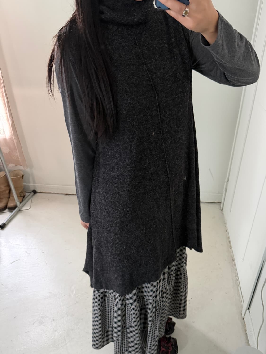 일본빈티지 울 레이어드 원피스 상품이미지3