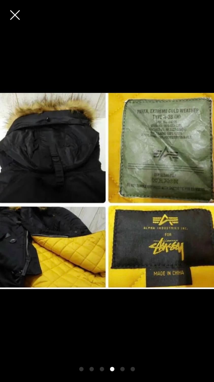 스투시 x 알파인더스트리 35주년 N3B 파카 M 상품이미지4