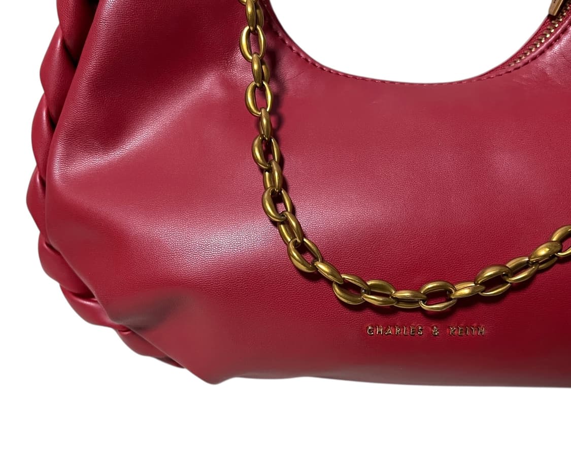 (최상급) 찰스앤키스 레드 숄더백 체인 스트랩 상품이미지5