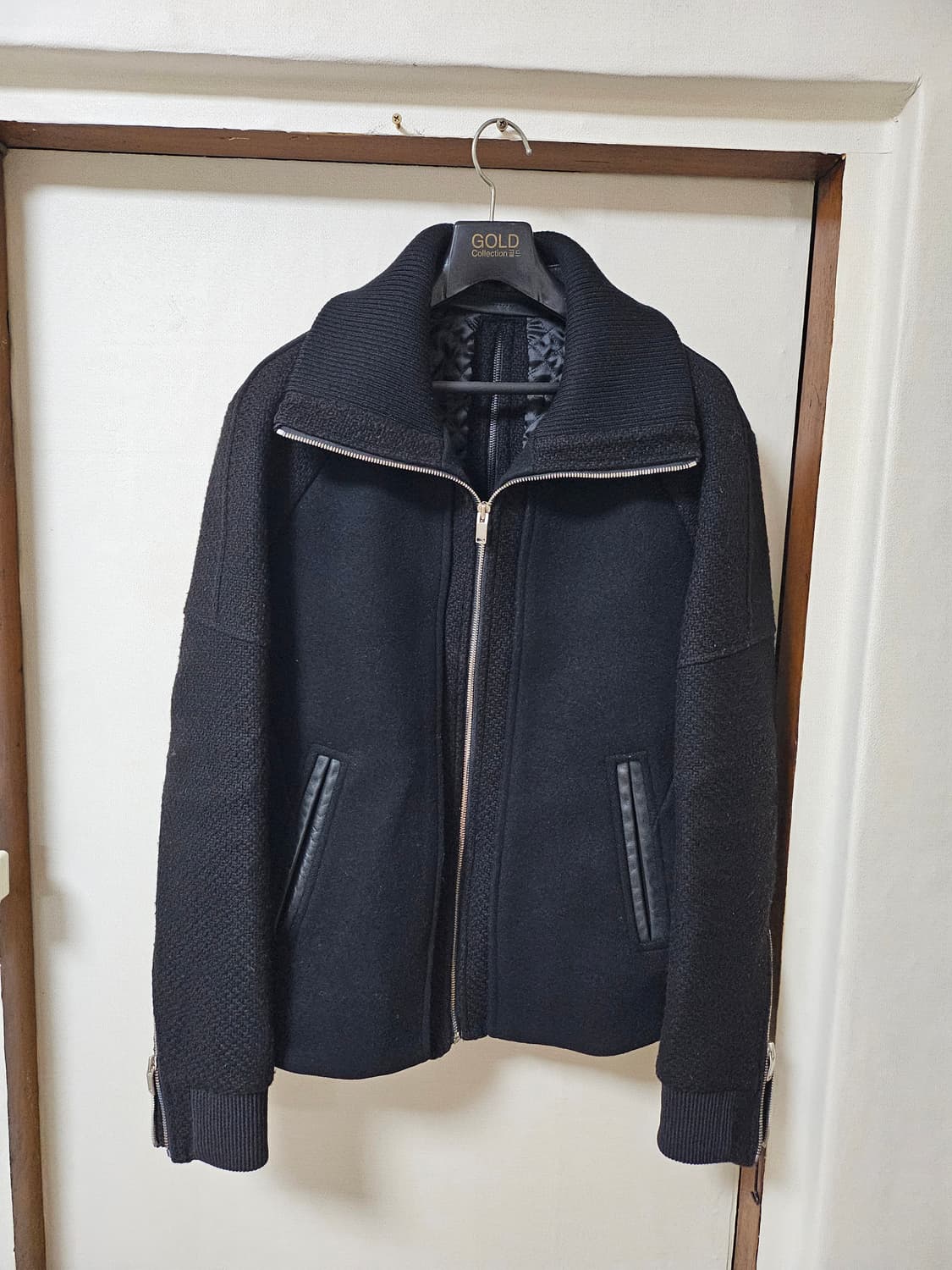 시스템 옴므 블랙 봄버 자켓 100 상품이미지3